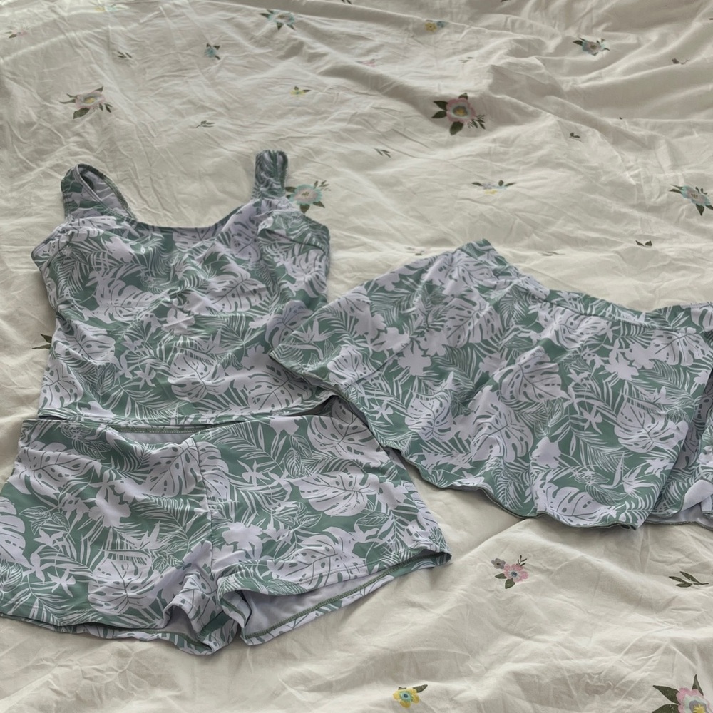Tropical Print Bathing Suit
